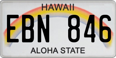 HI license plate EBN846