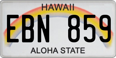 HI license plate EBN859