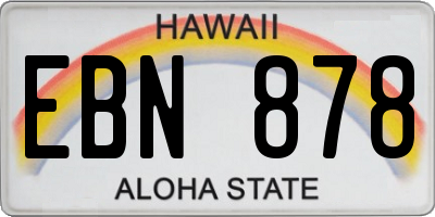 HI license plate EBN878
