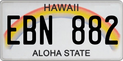 HI license plate EBN882