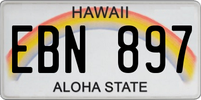HI license plate EBN897