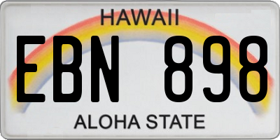 HI license plate EBN898