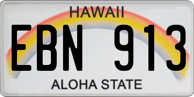 HI license plate EBN913