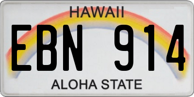 HI license plate EBN914