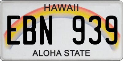 HI license plate EBN939