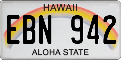 HI license plate EBN942