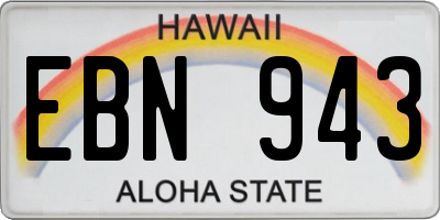 HI license plate EBN943