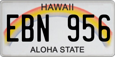 HI license plate EBN956