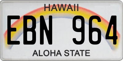 HI license plate EBN964