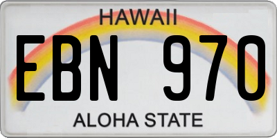 HI license plate EBN970