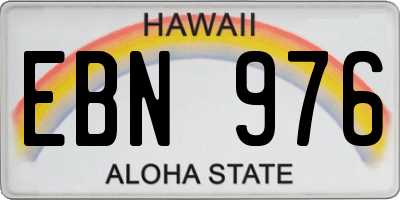 HI license plate EBN976