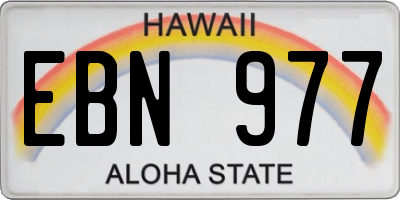 HI license plate EBN977
