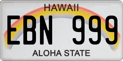 HI license plate EBN999