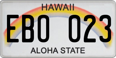 HI license plate EBO023