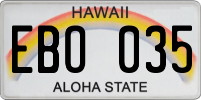 HI license plate EBO035