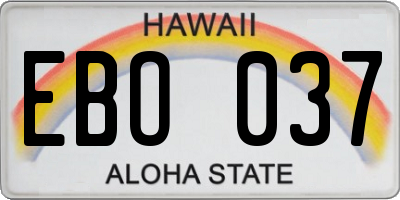 HI license plate EBO037