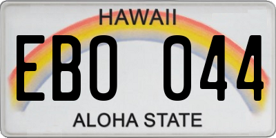HI license plate EBO044