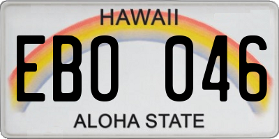 HI license plate EBO046