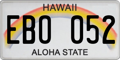 HI license plate EBO052