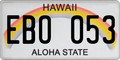 HI license plate EBO053