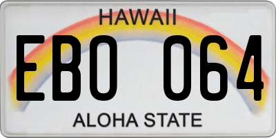 HI license plate EBO064