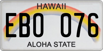 HI license plate EBO076