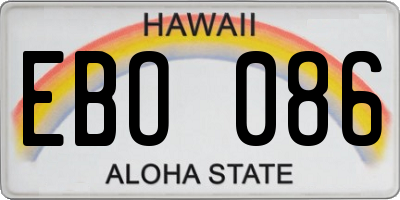 HI license plate EBO086