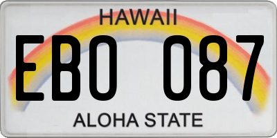 HI license plate EBO087