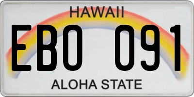 HI license plate EBO091