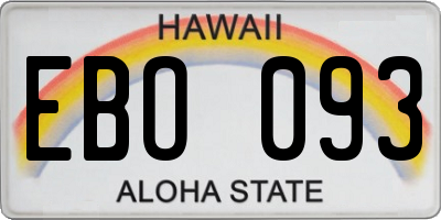 HI license plate EBO093