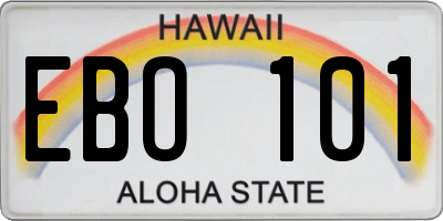 HI license plate EBO101