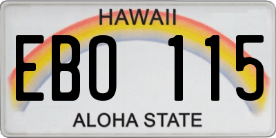 HI license plate EBO115
