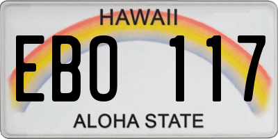 HI license plate EBO117