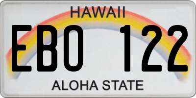 HI license plate EBO122