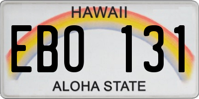 HI license plate EBO131