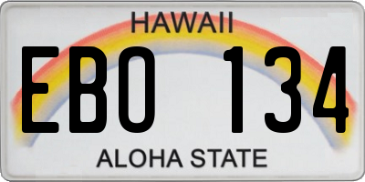 HI license plate EBO134