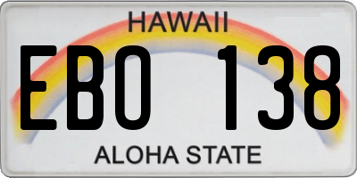 HI license plate EBO138