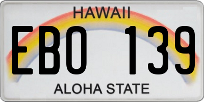 HI license plate EBO139