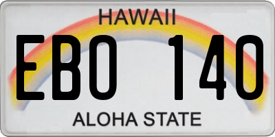 HI license plate EBO140