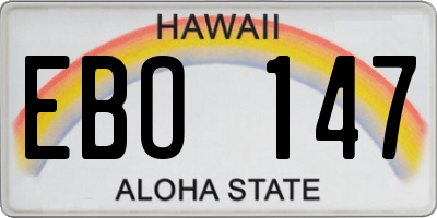 HI license plate EBO147