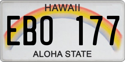 HI license plate EBO177
