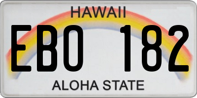 HI license plate EBO182