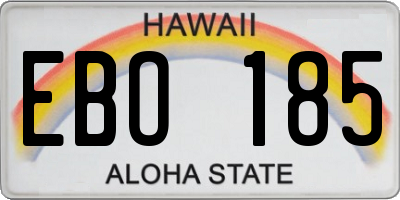 HI license plate EBO185