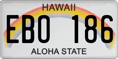 HI license plate EBO186