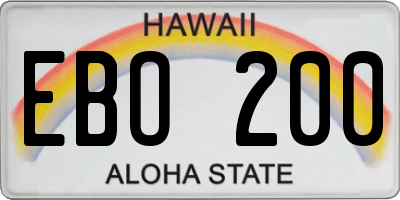 HI license plate EBO200