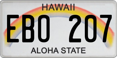 HI license plate EBO207