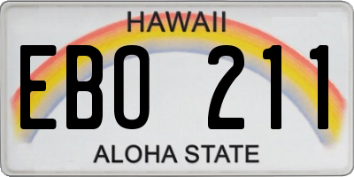 HI license plate EBO211