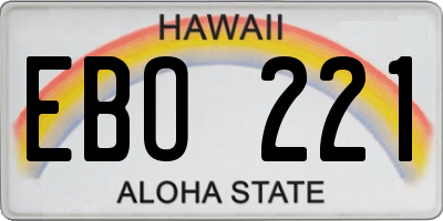 HI license plate EBO221