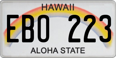 HI license plate EBO223
