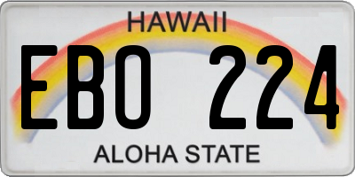 HI license plate EBO224